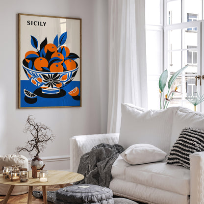 Bowl of Oranges Sicily Art Print 2024