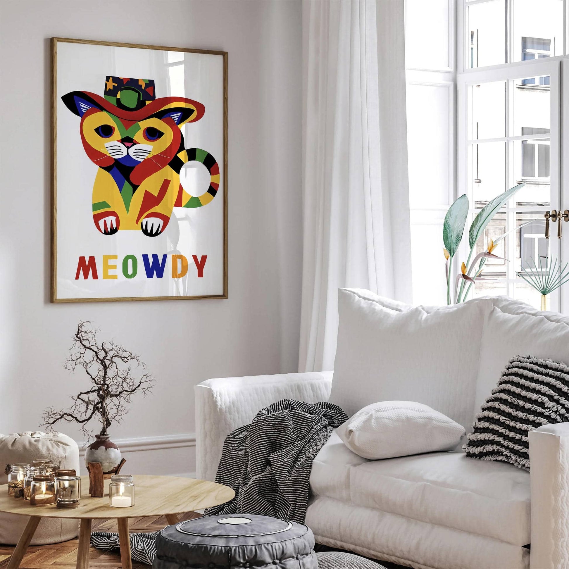 Meowdy - Cute Country Cat Poster - HypeSheriff