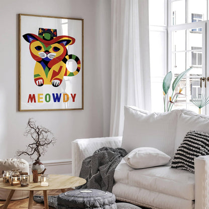 Meowdy - Cute Country Cat Poster - HypeSheriff