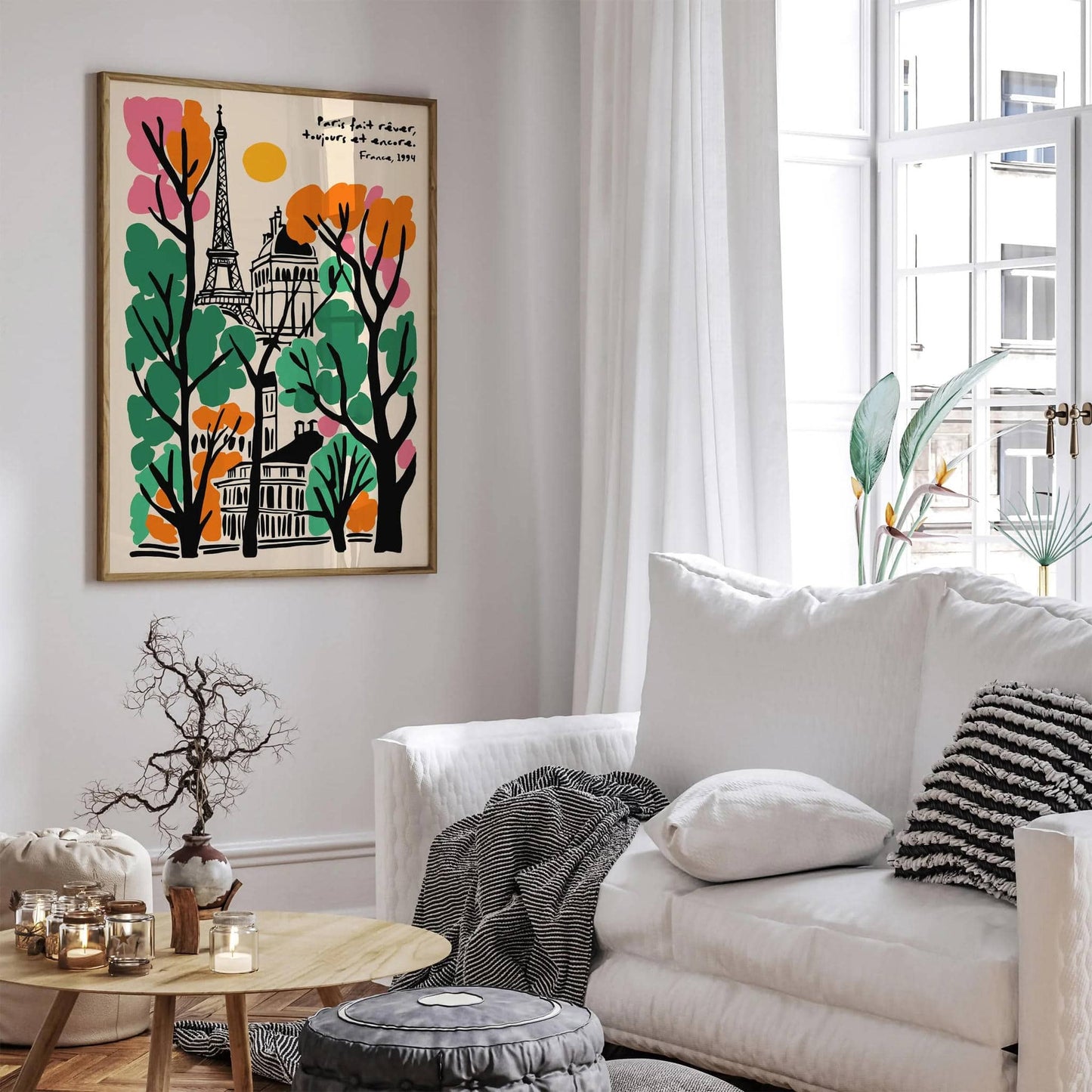 Paris France Travel Poster with Quote