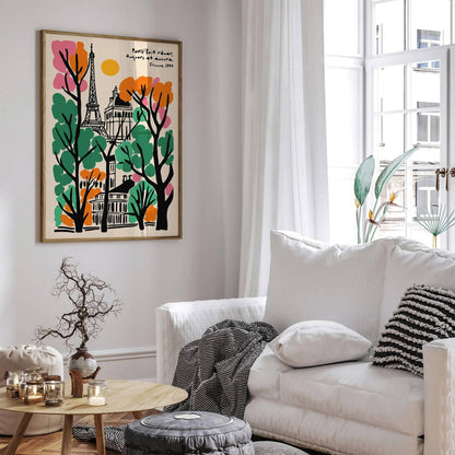 Paris France Travel Poster with Quote