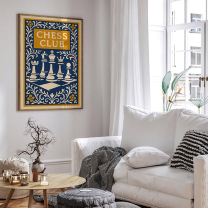 Chess Club Poster - Chess Figures Print 2026