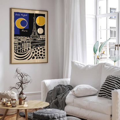 Retro Jazz Night Paris Poster – Music Wall Art