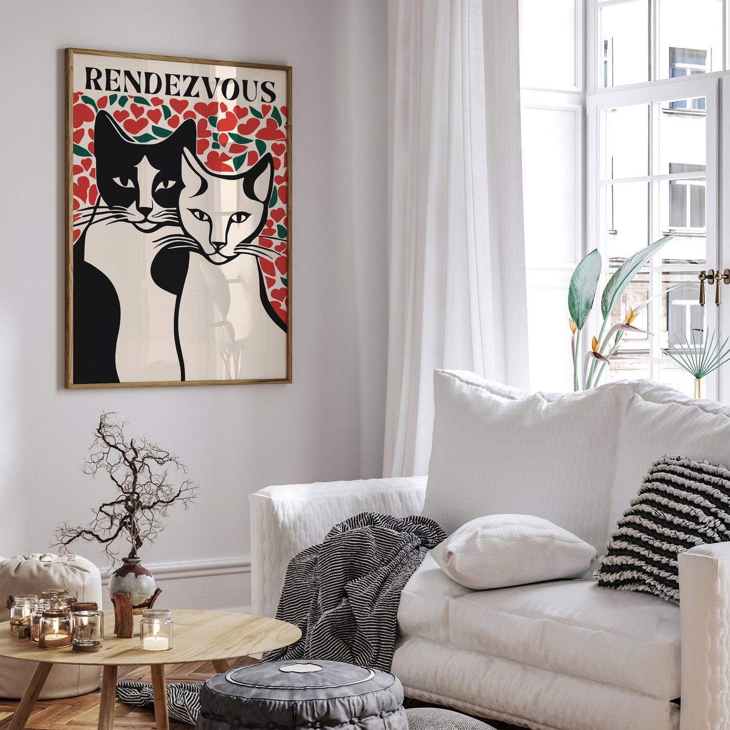 Rendevouz Cats Art Print