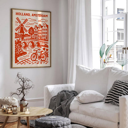 Holland Amsterdam Travel Poster