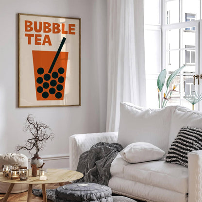 Bubble Tea Poster - Retro Minimalist Kitchen Print