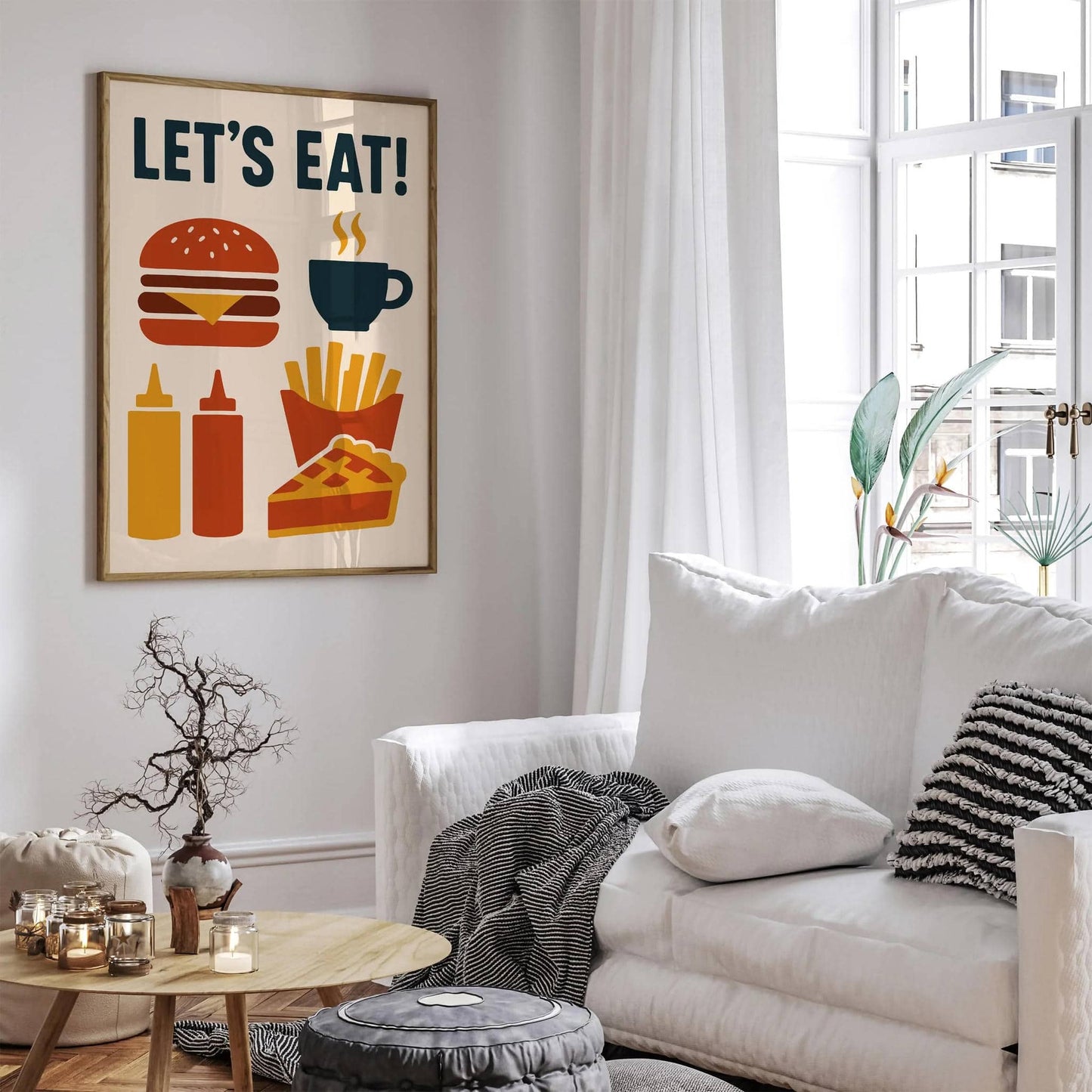 Lets Eat! Poster - American Foodie Art Print 2025