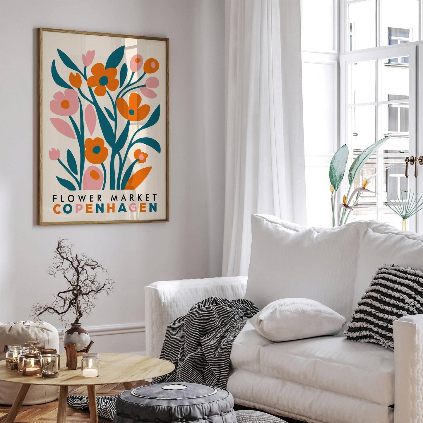 Copenhagen Flower Market Wall Art – Botanical Print