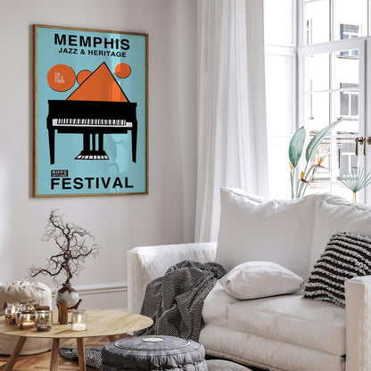 Memphis Jazz Festival Blue Music Poster