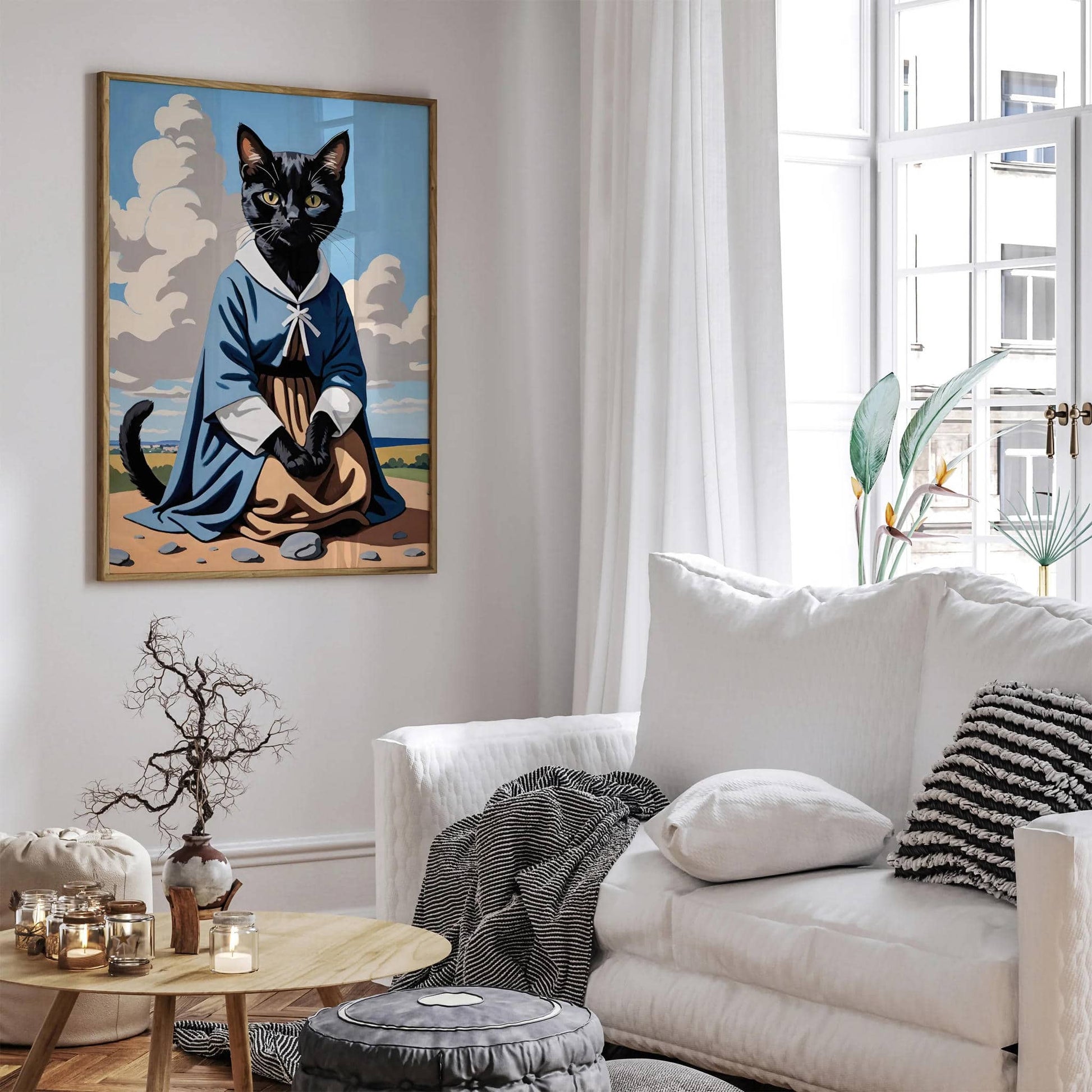 Cat Nun Quirky Funny Wall Art Poster - HypeSheriff