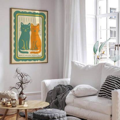 Home is Wherever My Cat Naps Poster