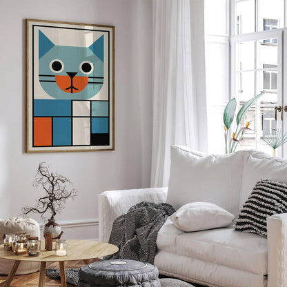 Bauhaus Style Cat Wall Art – Modern Home Decor
