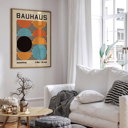 Bauhaus Circles Retro Poster