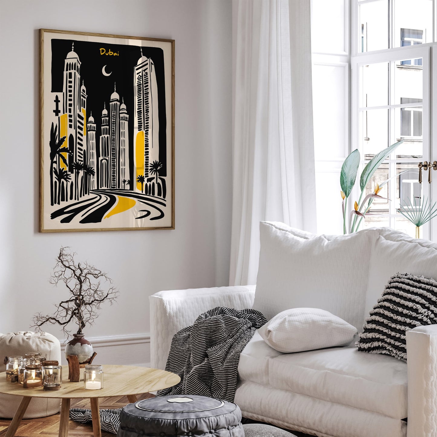 Dubai Cityscape Retro Travel Art Print