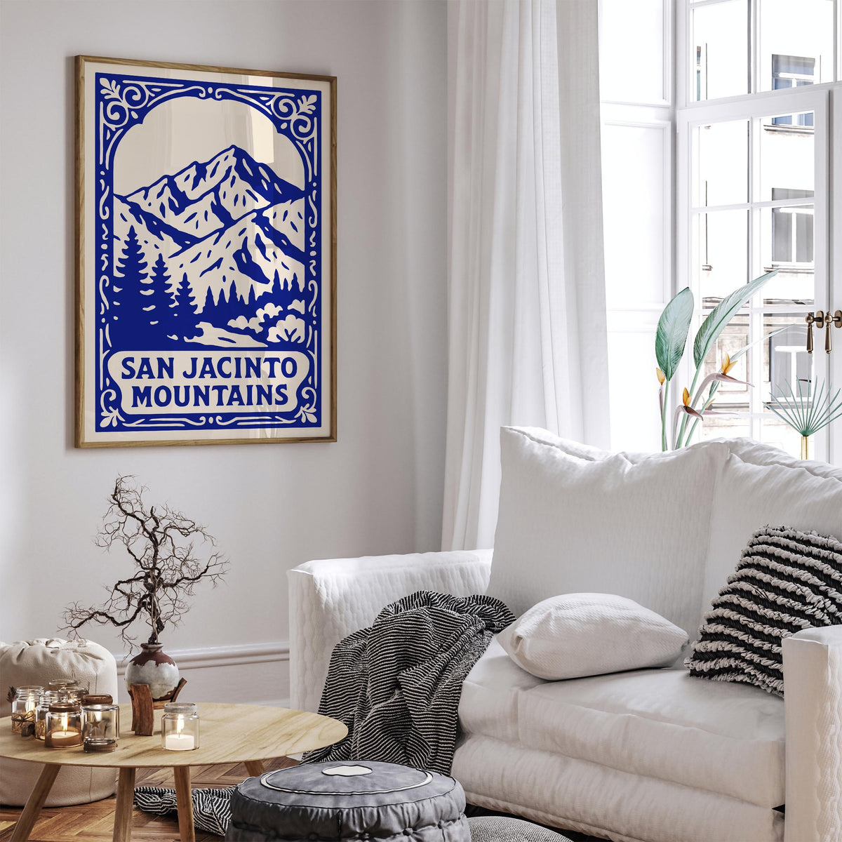 San Jacinto Mountains Blue Travel Poster