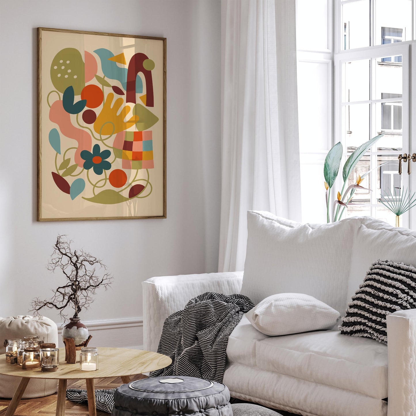 Colorful Abstract Shapes Wall Art Poster