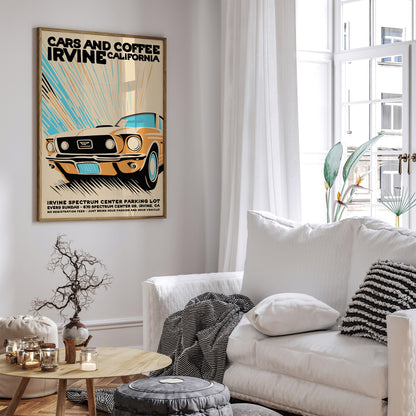 Cars And Coffee Retro California Poster