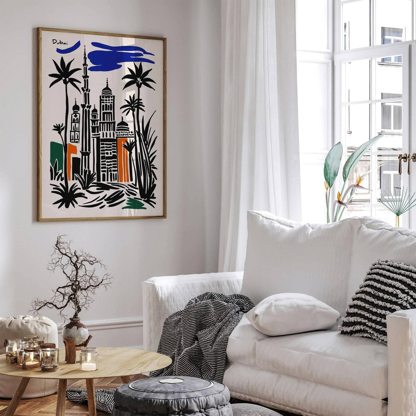 Dubai Modern Travel Black Ink Style Poster