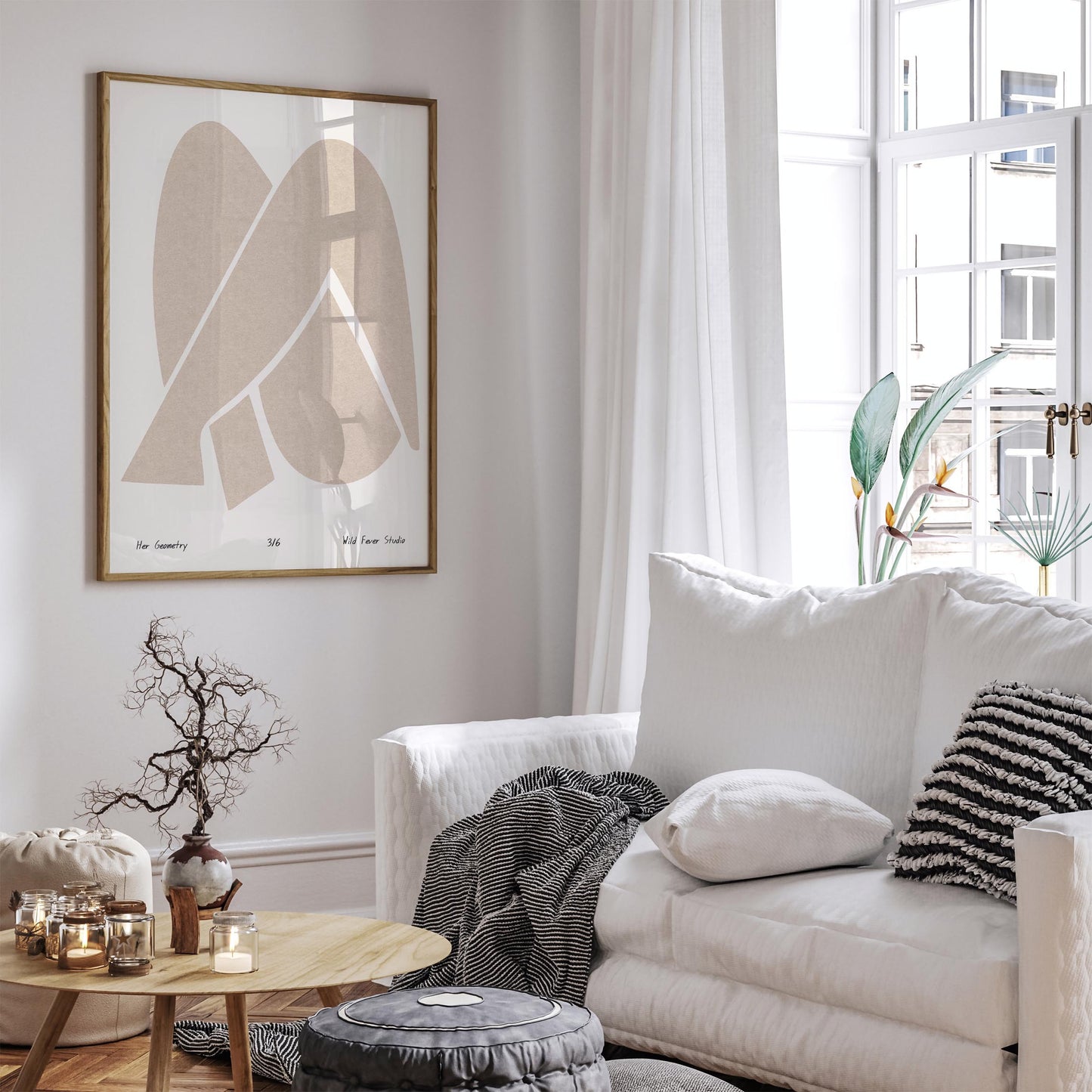 Her Geometry Wall Art - Abstract Modern Scandinavian Poster