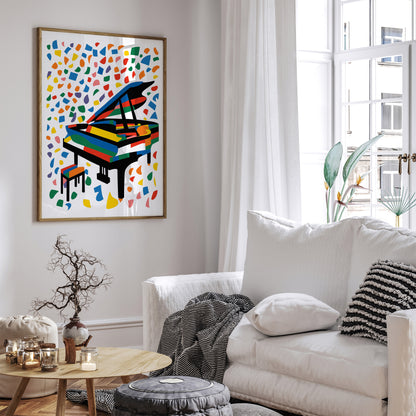 Colorful Grand Piano Poster