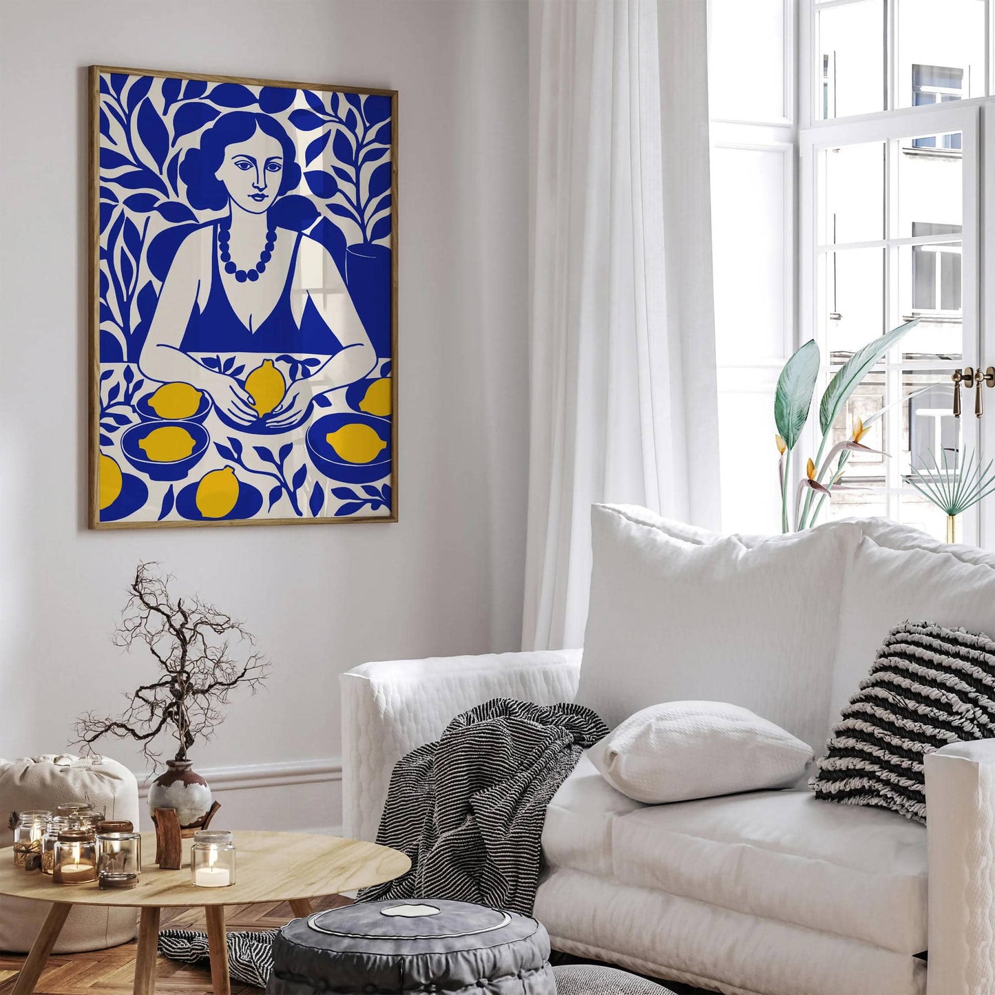 Limoncello Woman Blue Kitchen Poster