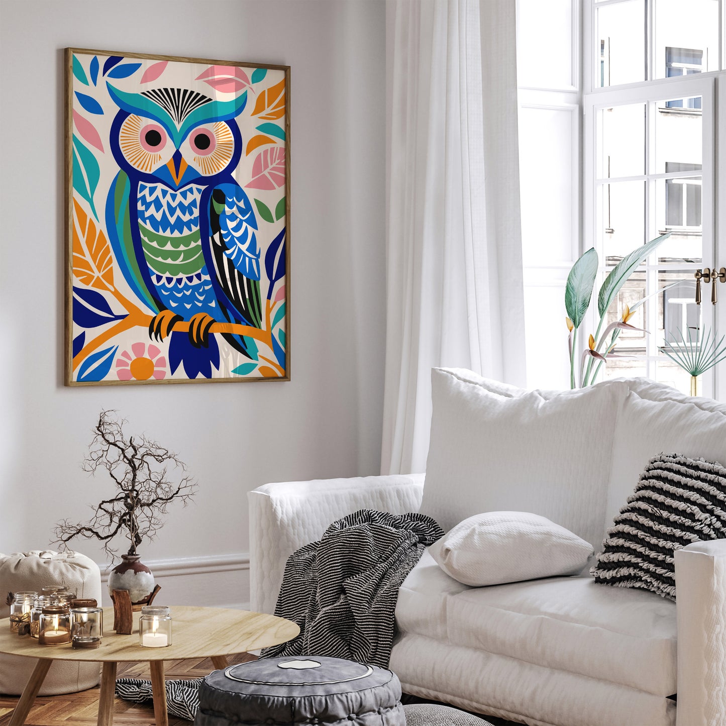 Bohemian Owl Wall Art Eclectic Decor