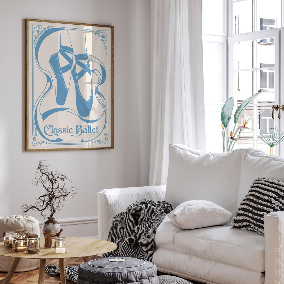Blue Pointe Shoes Ballet Poster