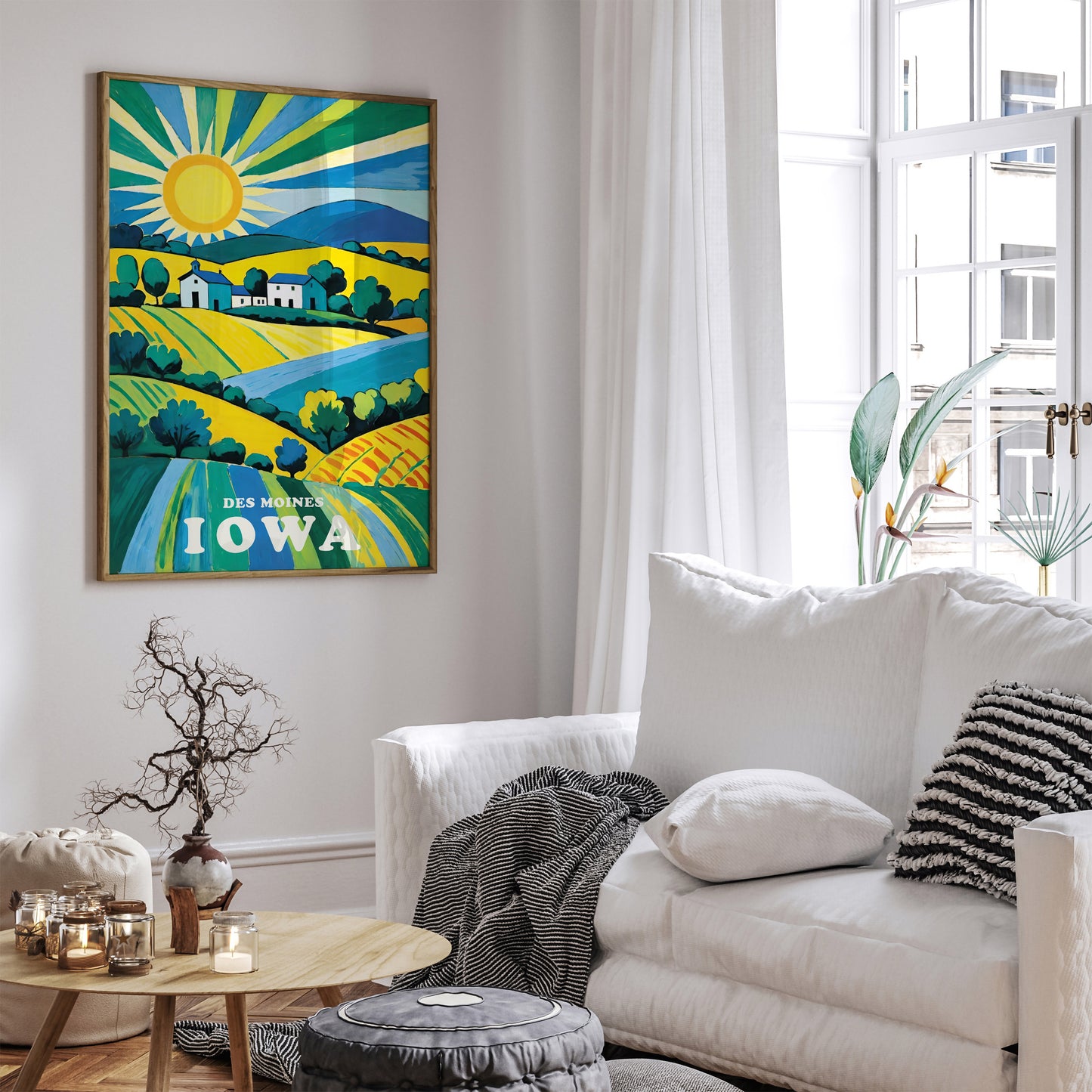 Iowa Retro Travel Art Print