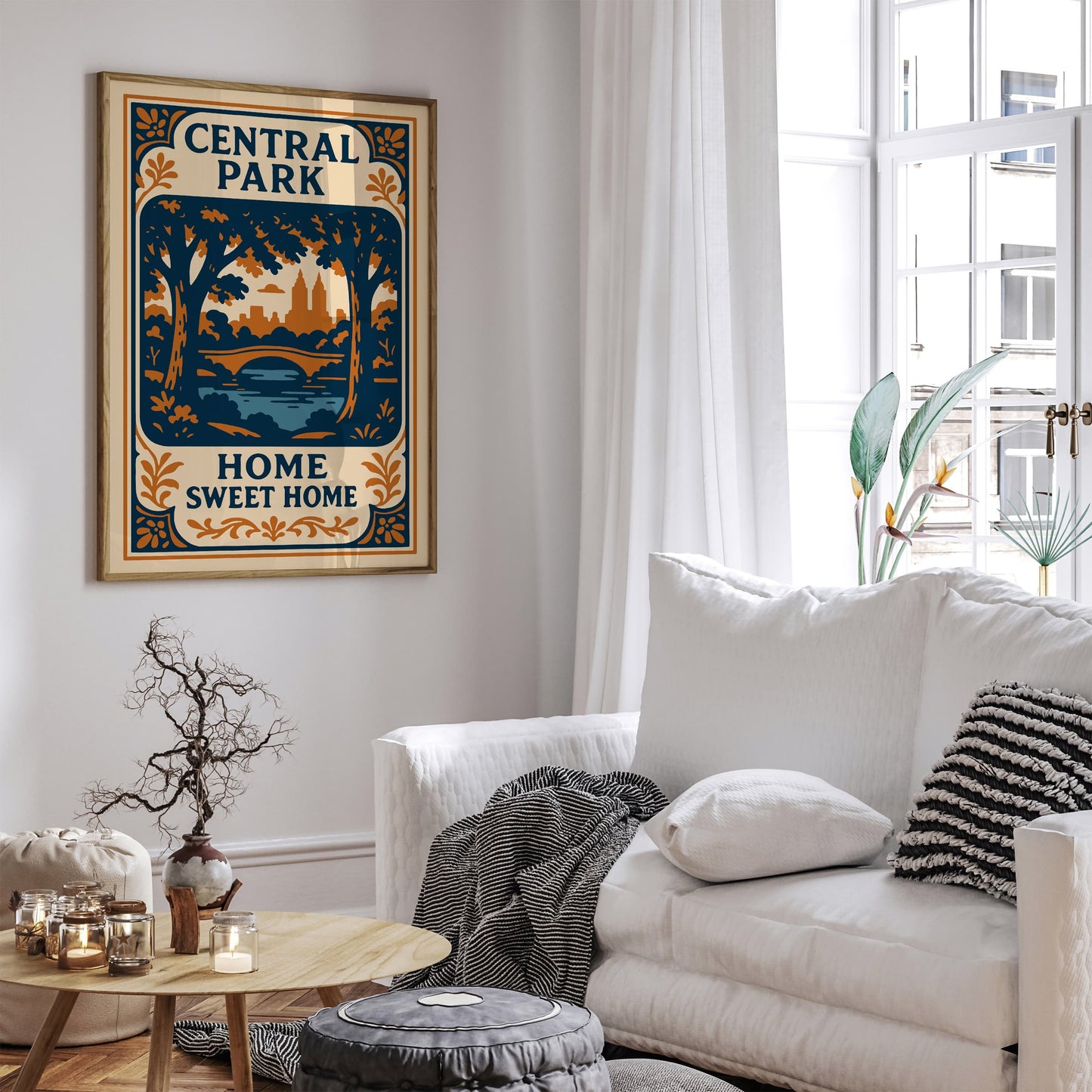 Central Park NYC Poster - Home Sweet Home Quote Art