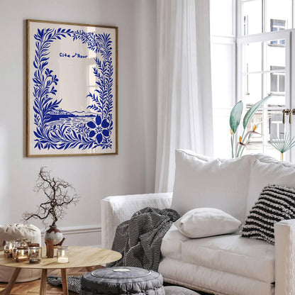Cote d Azur Blue Travel Poster 2025