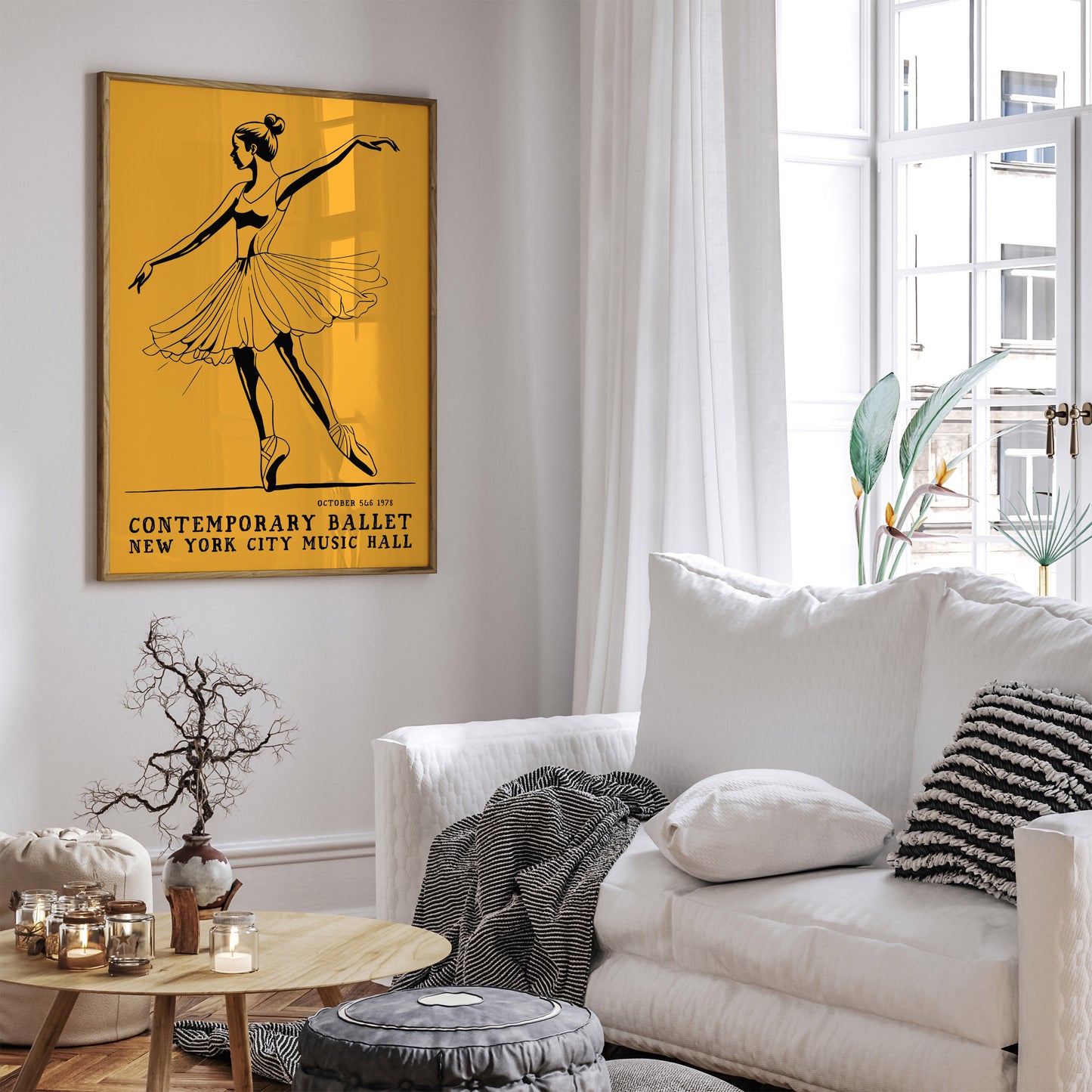 NYC Ballet Vintage Yellow Poster