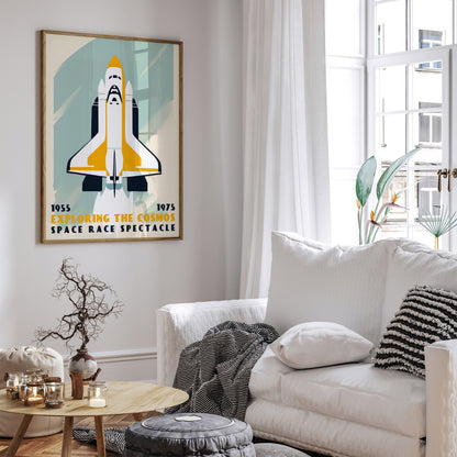 Space Race Retro Poster