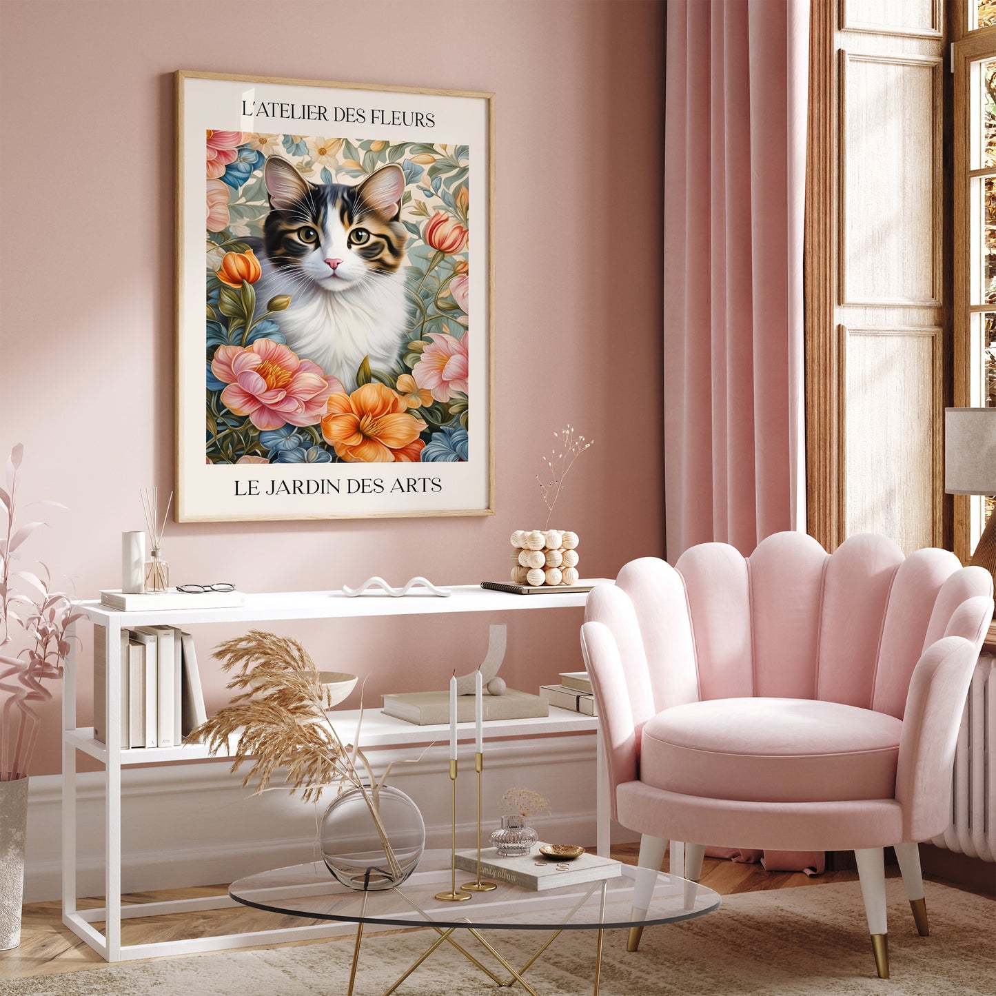 Elegant Cat Illustration Wall Art