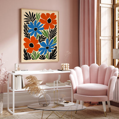 Retro Bold Floral Poster