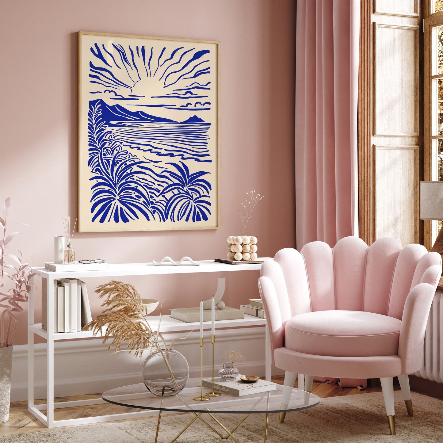 Thailand Blue Tropical Art Print 2025