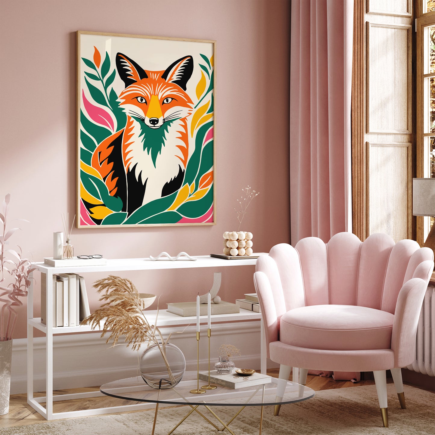 Cute Fox Kids Room Decor Art Print