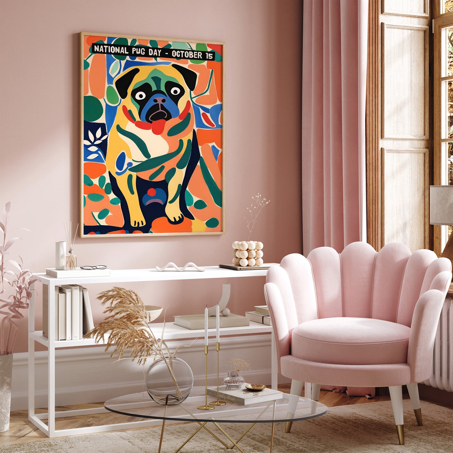 National Pug Day Cute Wall Art