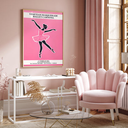 Venice Ballet - Ballerina Pink Poster