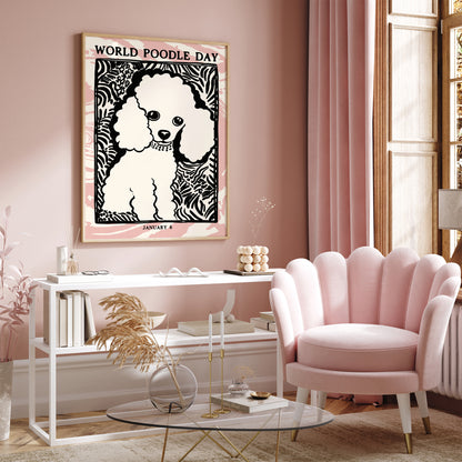 World Poodle Day Vintage Poster