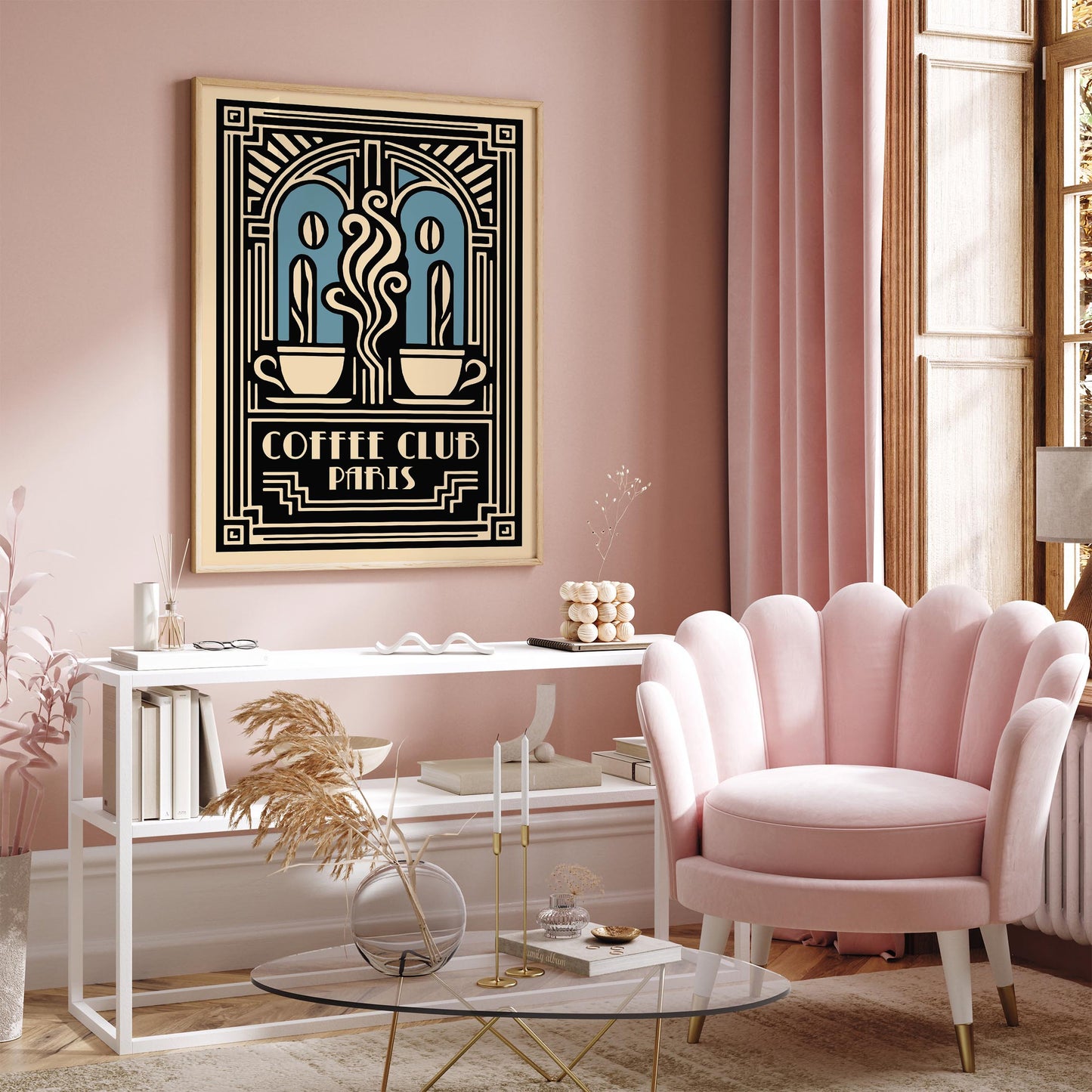 Coffee Club Paris Poster - Art Deco Cafe Wall Decoration