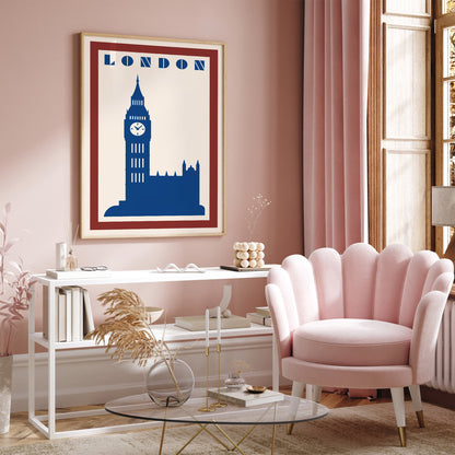 London Travel Poster - Modern Minimalist Wall Art