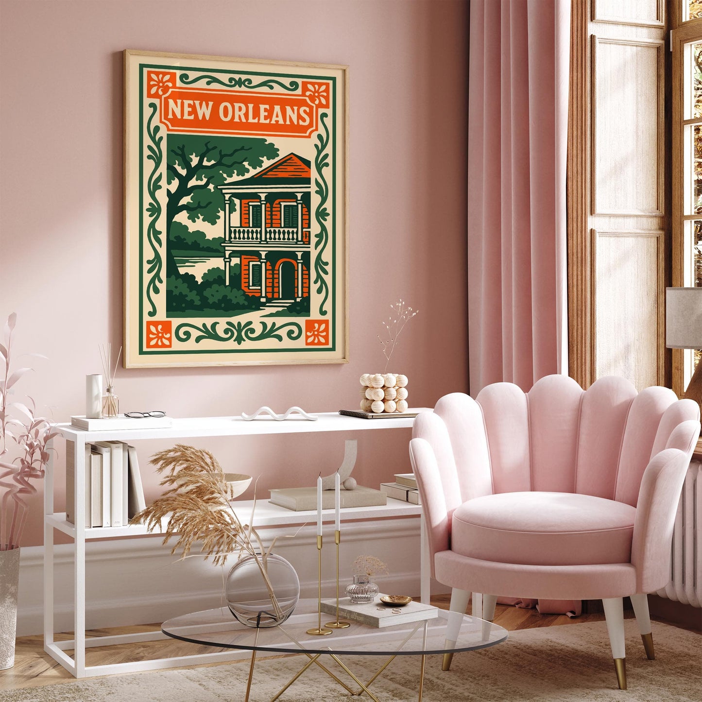 New Orleans Cityscape Poster - Vintage Artchitecture Print