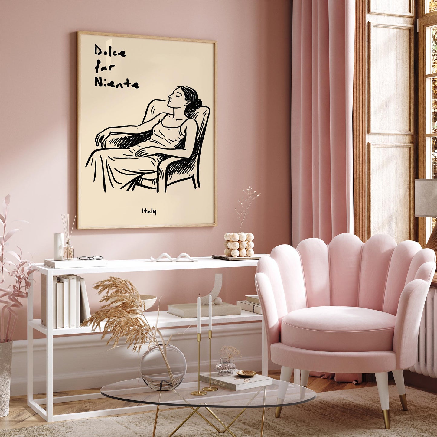 Dolce Far Niente Italy Poster - Sleeping Woman Wall Art Print