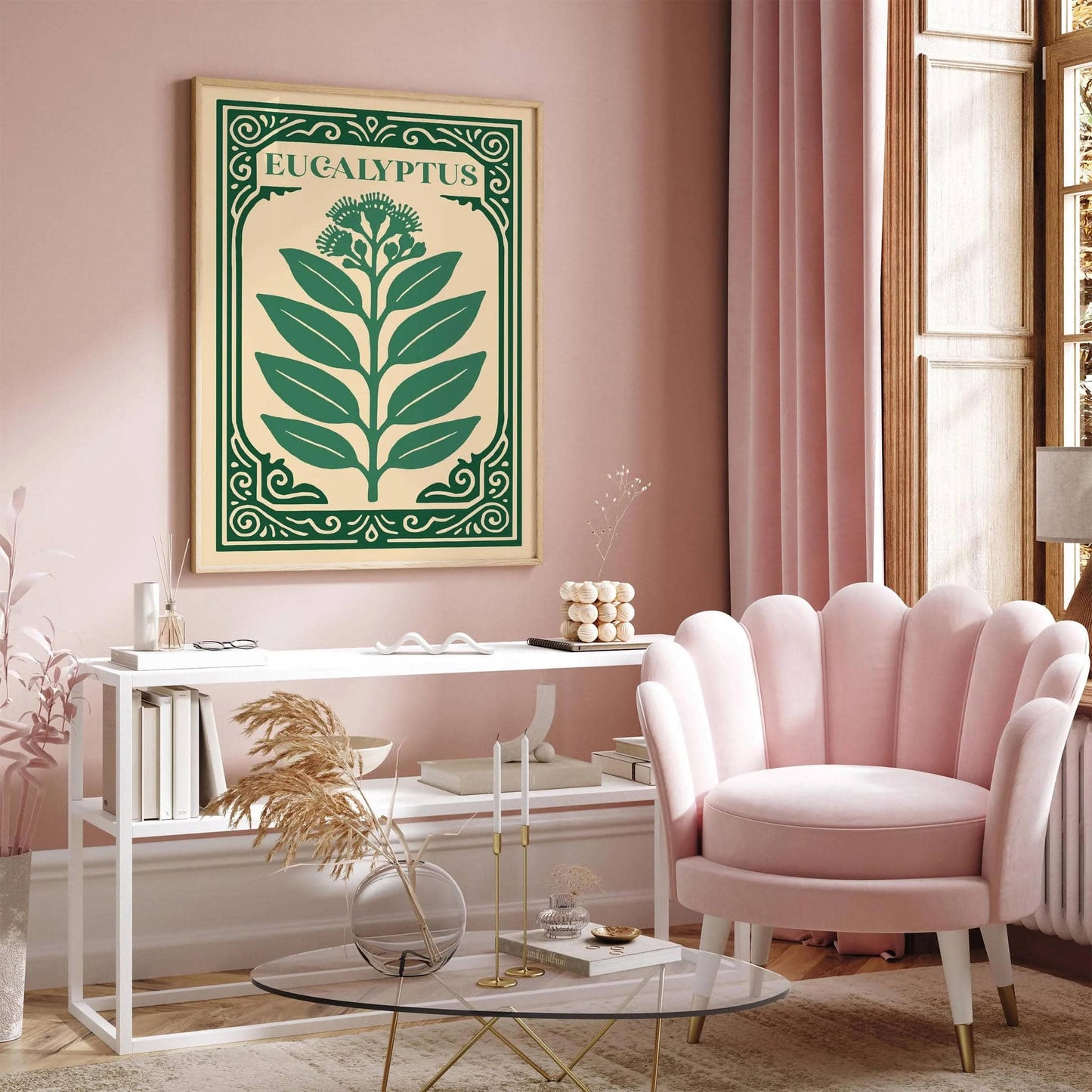Eucalyptus Green Poster - Nature Rococo Revival Print