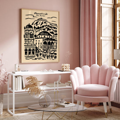 Monastiraki Market Poster - Athens Greece Travel Wall Art
