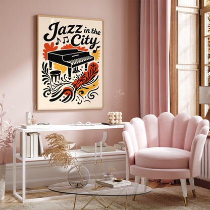 Jazz In The City NYC Poster - Music Wall Art