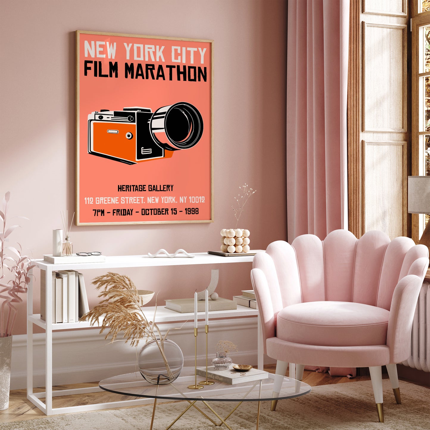 NYC Film Marathon 1998 Retro Poster