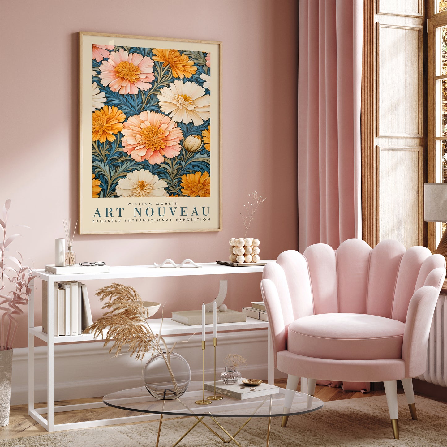 Art Noouveau Floral Vintage Poster