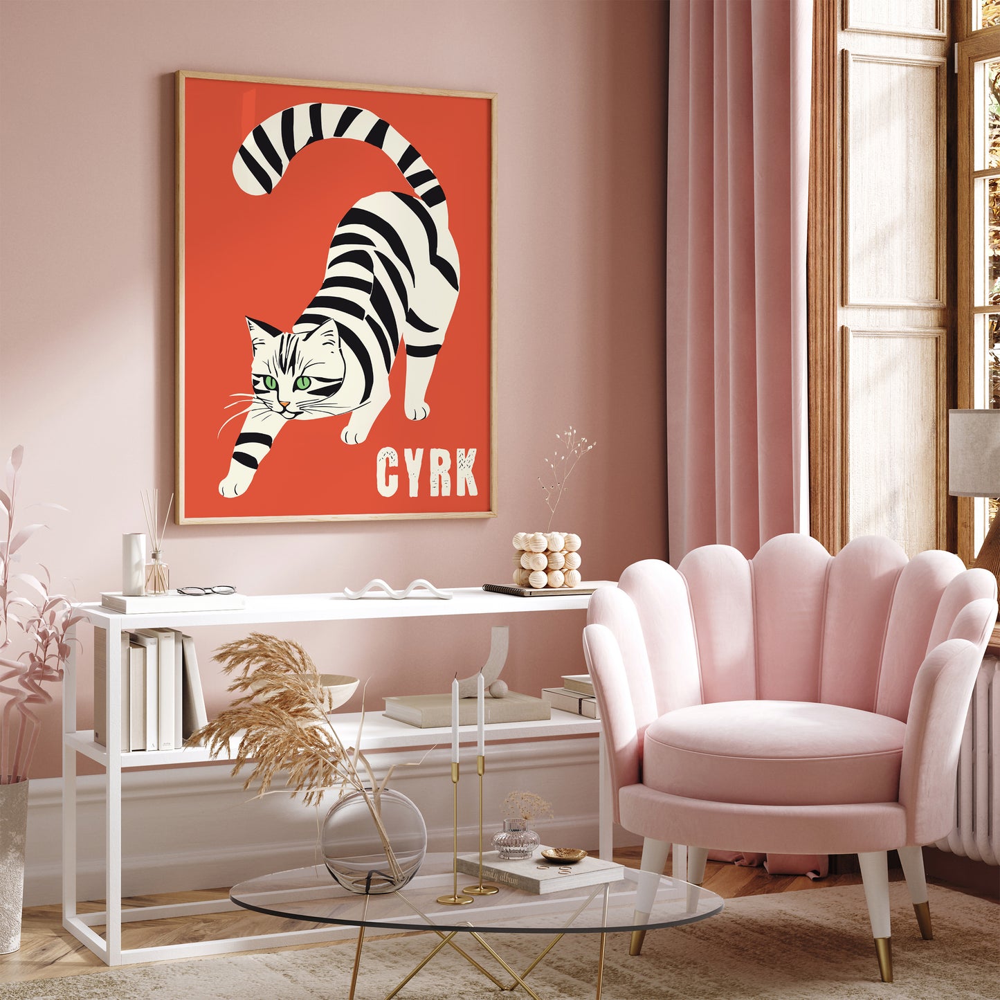 CYRK - Polish Circus Zebra Cat Poster