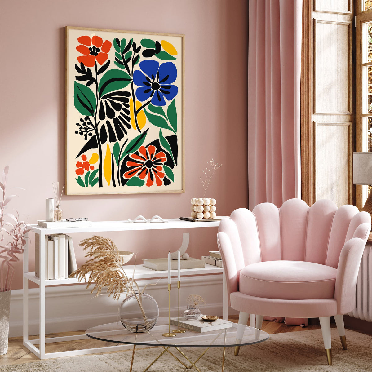 Colorful Cut Outs Botanical Floral Poster